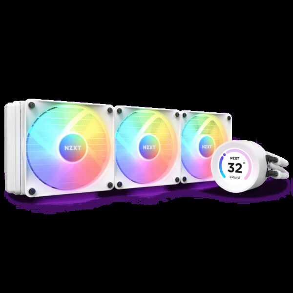 NZXT Kraken Elite 360 RGB White Liquid Cooler with LCD Display & RGB Fans