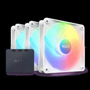 NZXT F120 RGB Core 120mm Hub-Mounted Triple Pack RGB Fan With RGB Controller WHITE/BLACK