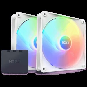 NZXT F140 RGB Core 140mm Hub-Mounted Twin Pack RGB Fan With RGB Controller WHITE/BLACK