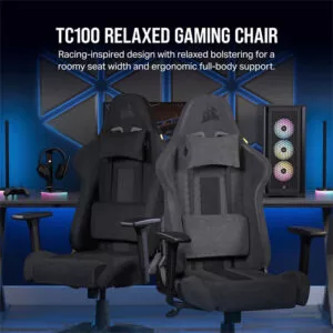 Corsair TC100 Relaxed Fabric Black & Grey Gaming Chair 1