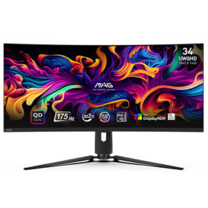 MSI MAG 341CQP  34 Inch QD-OLED UWQHD (3440 X 1440) 175Hz 0.03ms AMD FreeSync Premium Pro Compatible Frameless Gaming Monitor ( 3 YEARS WARRANTY )