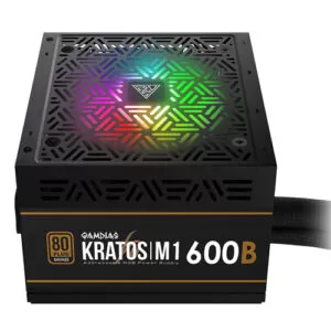 Gamdias Kratos M1-600B RGB 600 WATT 80 Plus Bronz Power Supply(2 YEARS WARRANTY)