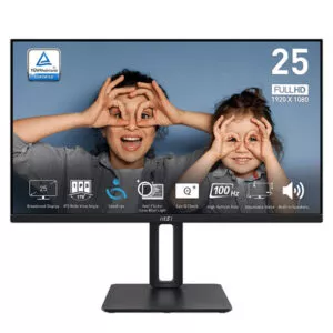 MSI Pro MP251P 24.5″ Inch 100Hz 1ms FHD Ultra Slim Frameless Monitor With Adjustatble Stand  (3 YEARS WARRANTY)