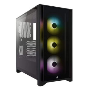 Corsair ICUE 4000X RGB Tempered Glass Mid-Tower ATX Case – Black