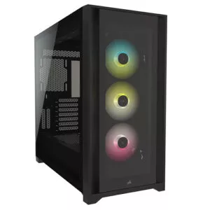 Corsair ICUE 5000X RGB Tempered Glass Mid-Tower ATX Case – Black