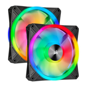 Corsair QL140 RGB 140mm PWM Dual Fan Kit With Lighting Node CORE( 1 year warranty)