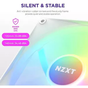 NZXT F120 RGB Core – 120mm Hub-Mounted RGB Fan – Triple Pack (White) W/RGB Controller(1 year warranty) 1