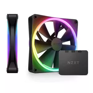 NZXT F140 RGB Duo 140mm Dual Sided Twin Pack RGB Fan With RGB Controller – Black( 1 year warranty)