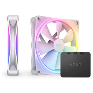 NZXT F140 RGB Duo 140mm Dual Sided Twin Pack RGB Fan With RGB Controller – White(1 year warranty)