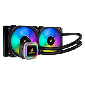 Corsair H100 RGB 240mm CPU Liquid Cooler - Dual Fan - Black