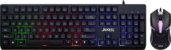 Jedel GK106 RGB Wired 2-in-1 Gaming Membrane Keyboard - Black