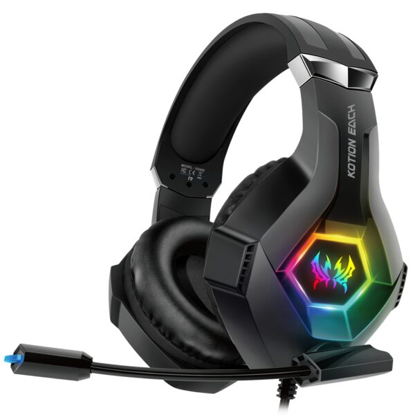 Kotion Each GS450 RGB Wired Gaming Headset with 50mm Drivers - Black