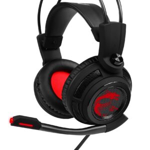 MSI DS502 Red Wired (USB) Gaming Headset with 40mm Drivers - Black