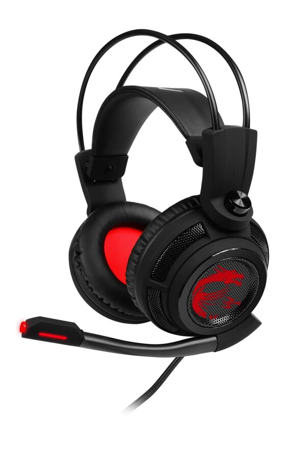 MSI DS502 Red Wired (USB) Gaming Headset with 40mm Drivers - Black