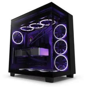 NZXT H9 Flow Mid Tower Airflow Optimized PC Case Tempered Glass (Black)