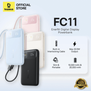 Baseus EnerFill FC11 Digital Display Power Bank 20000mAh 22.5W with Dual Built-in USB-C Cables