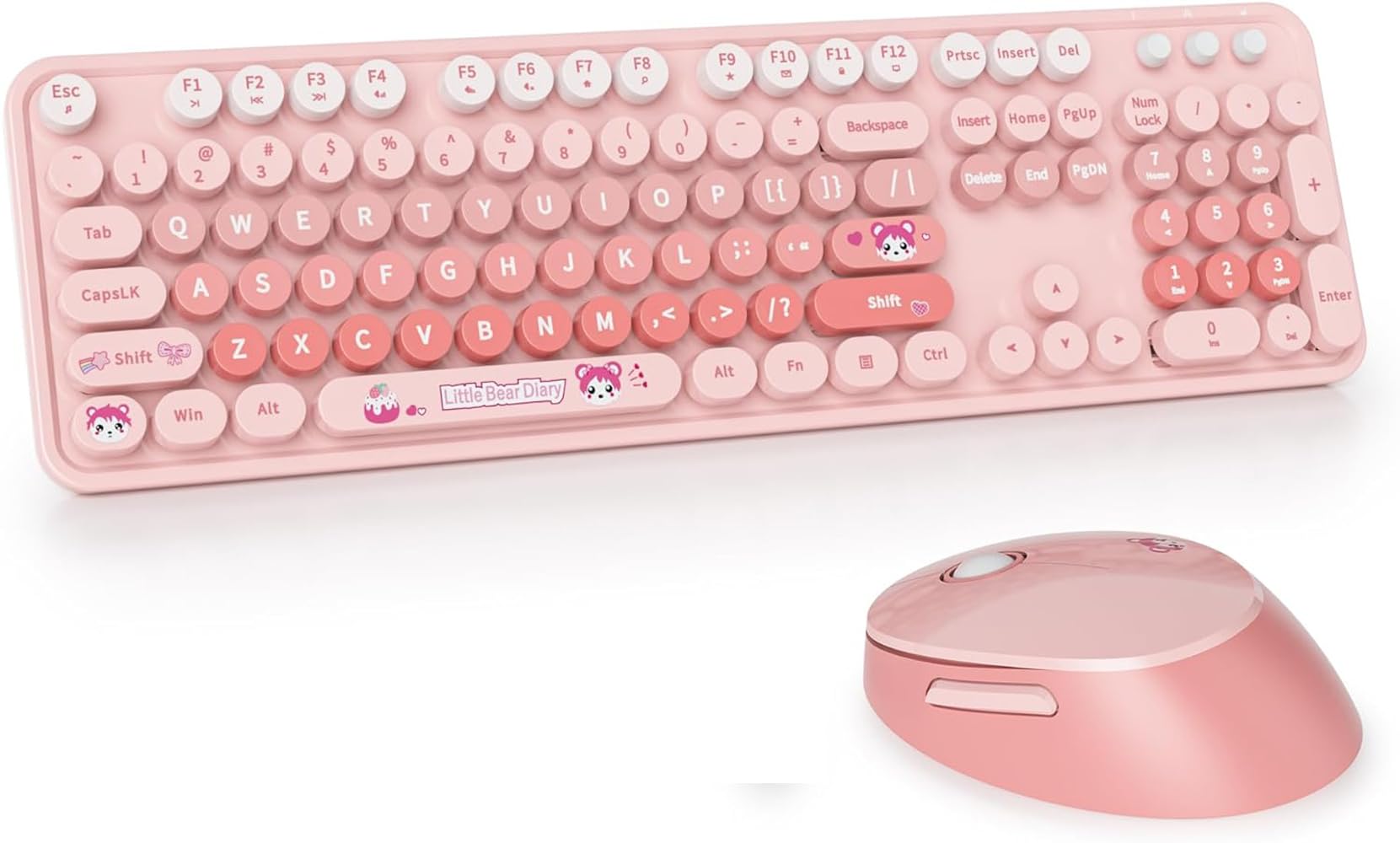 Mofili Wireless Keyboard & Mouse Combo – Pink - Image 2