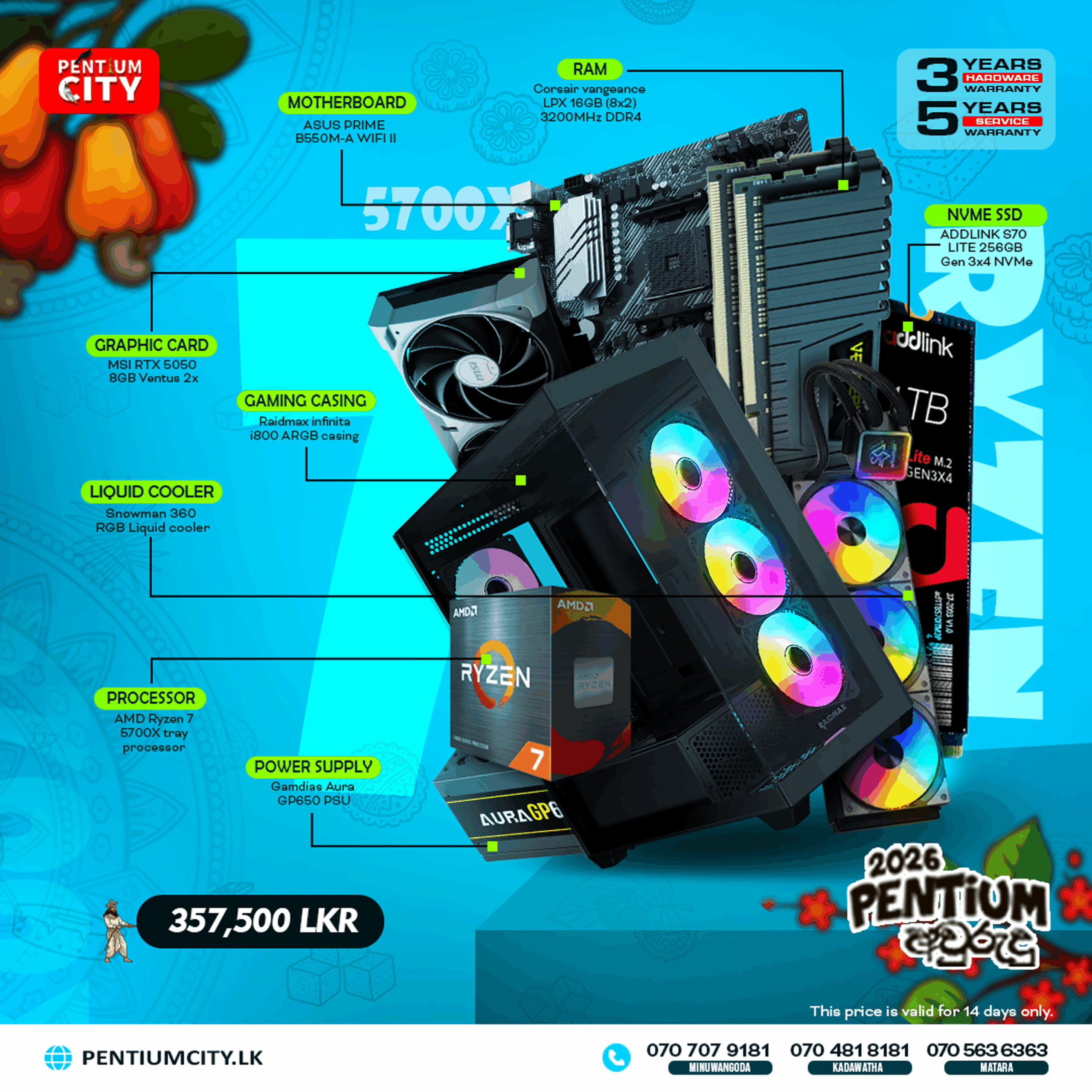 AMD RYZEN 7 5700X DDR4 Entry-Level Multitasking Build for Streamers & Creators 🚀