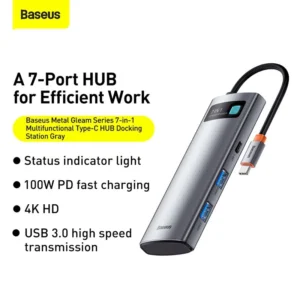 Baseus 7 IN 1 METAL GLEAM 7-PORT TYPE-C HUB ADAPTER